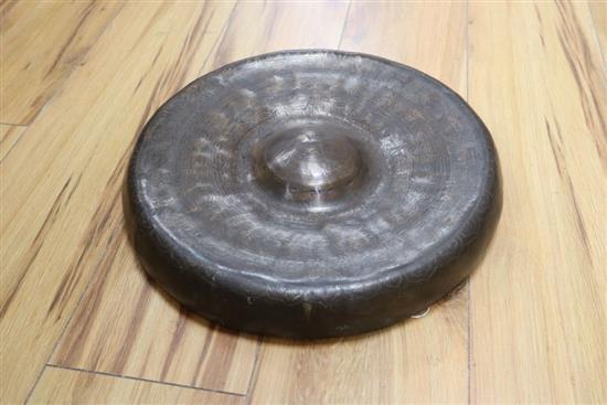 A Nepalese bronze gong, no stand, diameter 36cm
